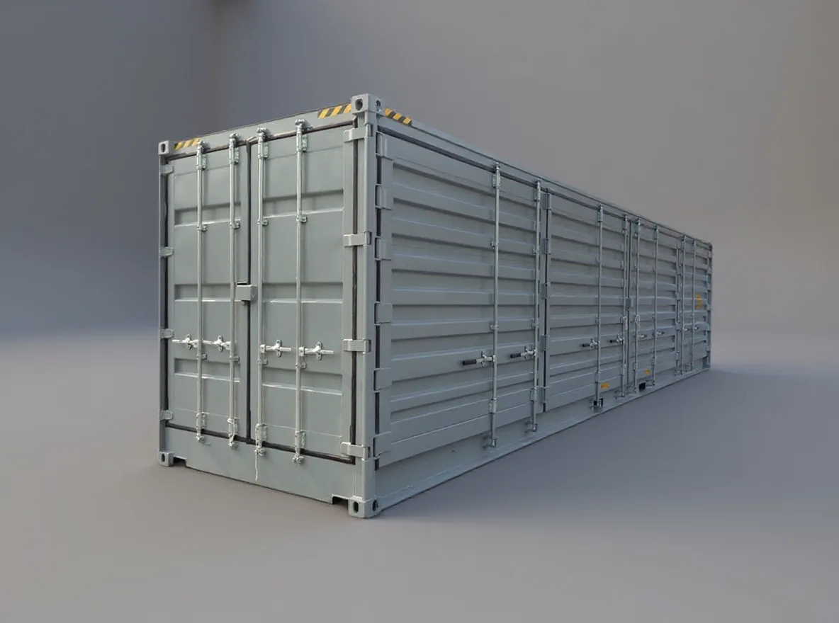 40 fots high cube-container med sidodörr RAL 7042