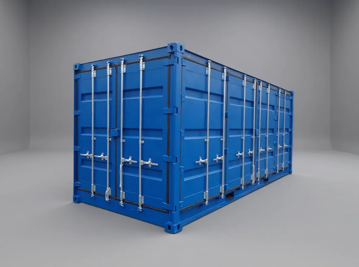 20 fots container med dobbeltdør og sidedør RAL 5010