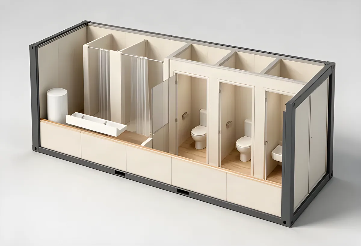 20 fods sanitetsmodul med toilet 2