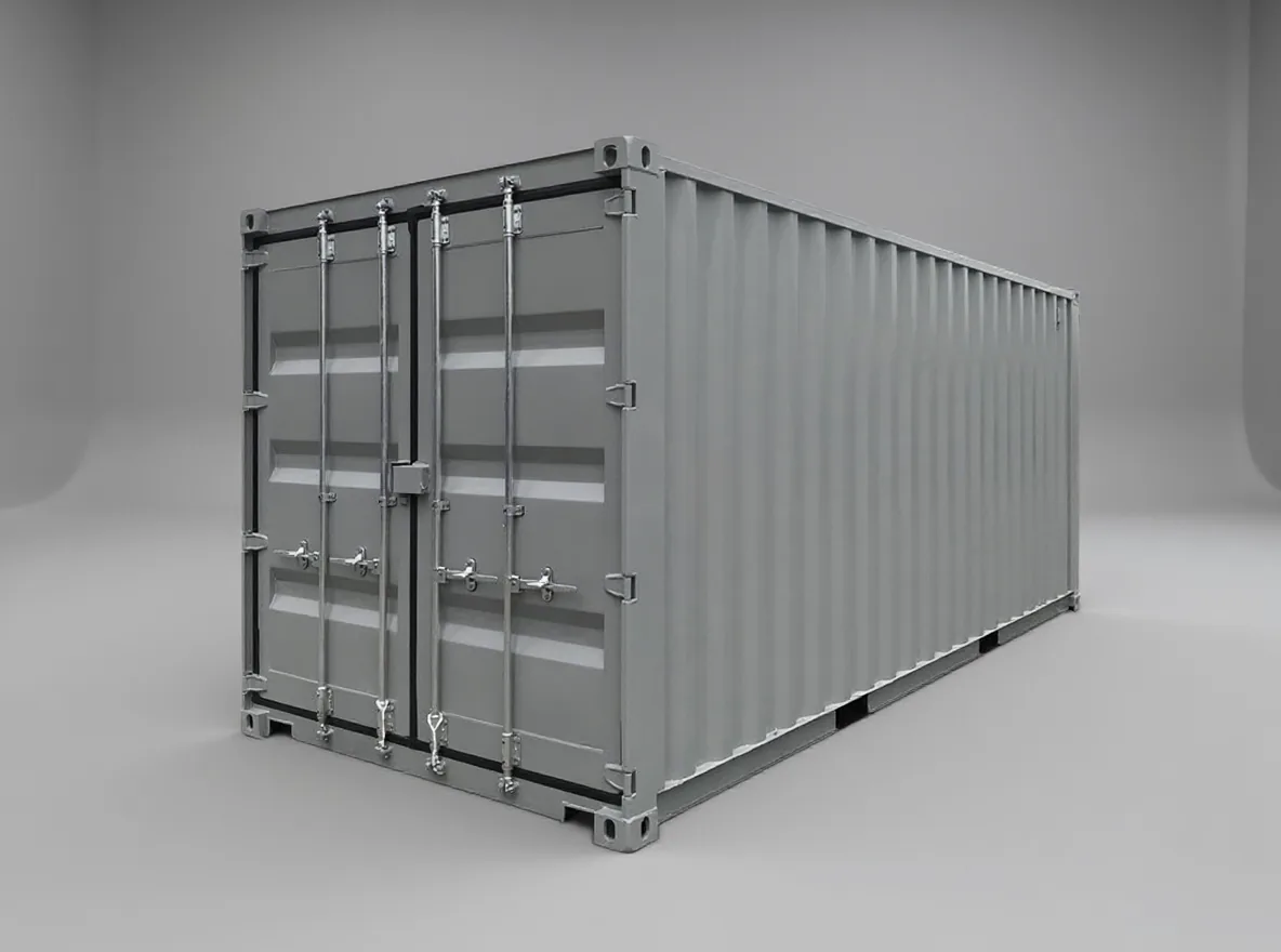 20 fods container med dobbeltdør RAL 7042
